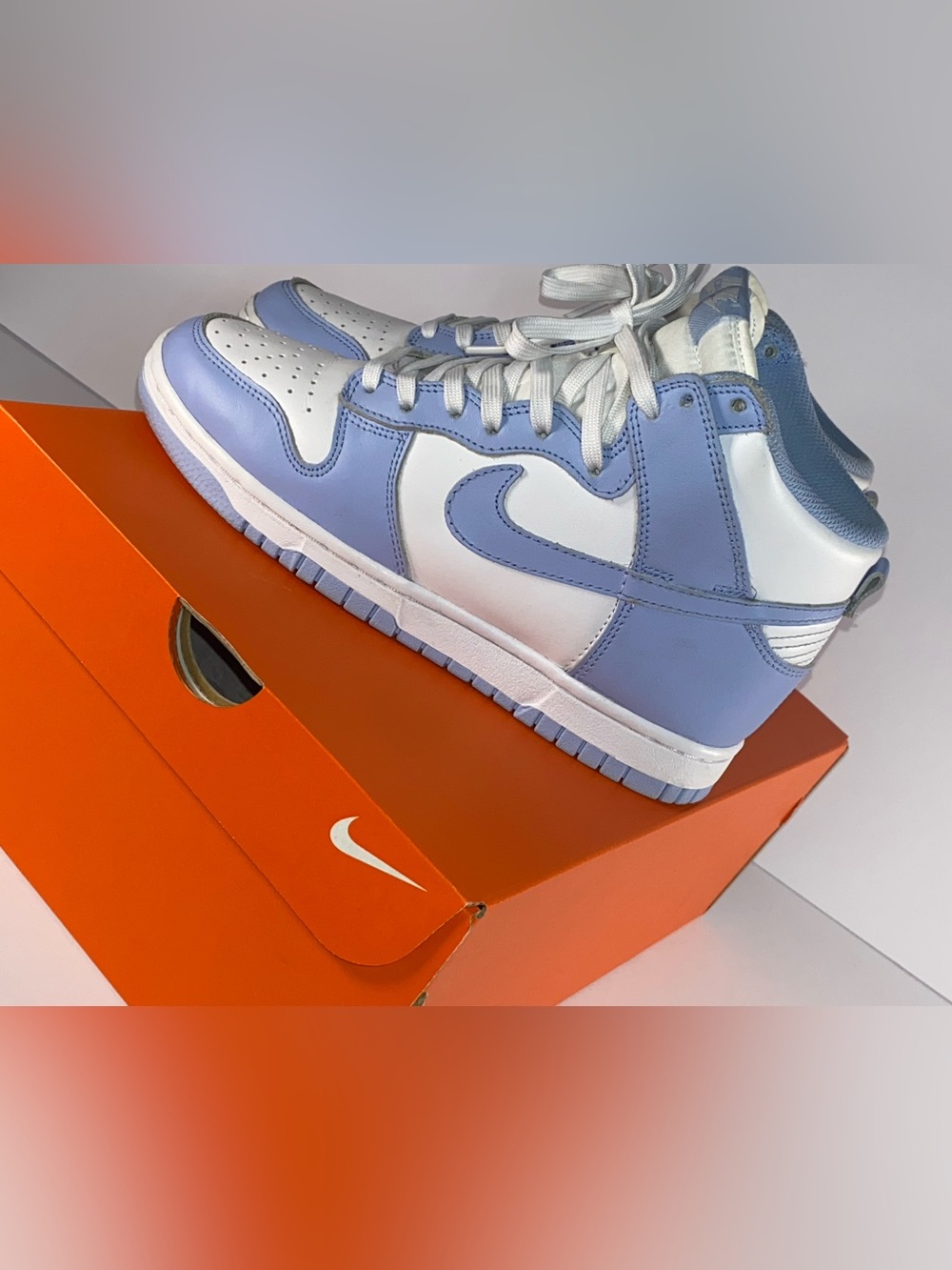 Nike Dunk High - White and Light Blue